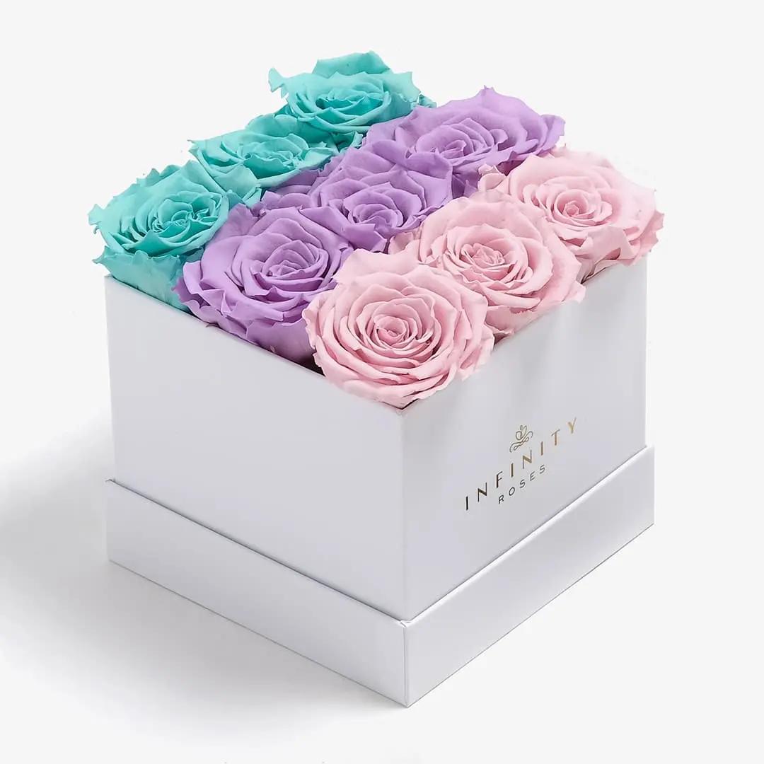 Medium Bloom Rose Box - Yellow Rose - White Box
